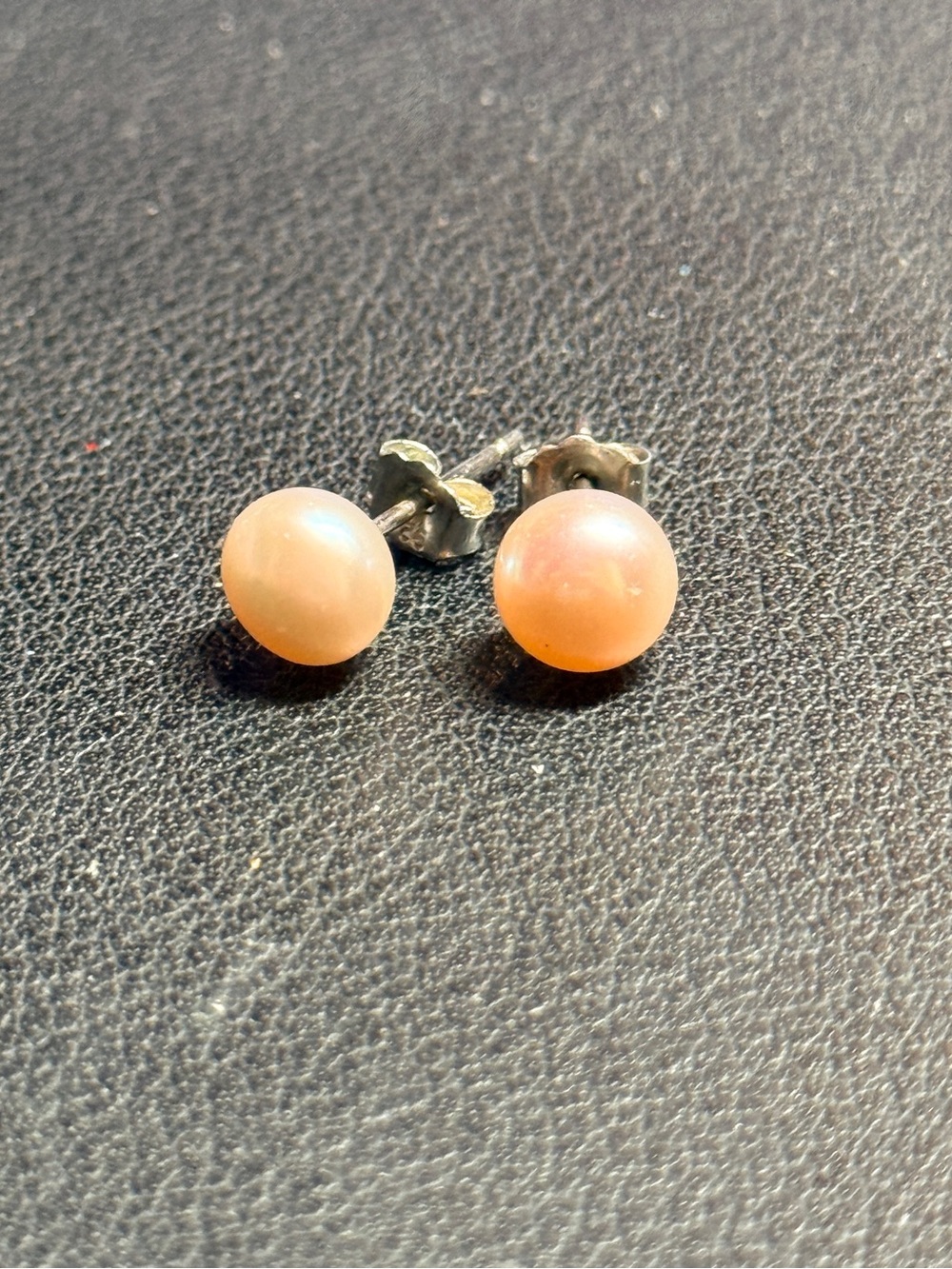 Sterling Silver 6.5 mm Blush Pearl Stud Post Earrings